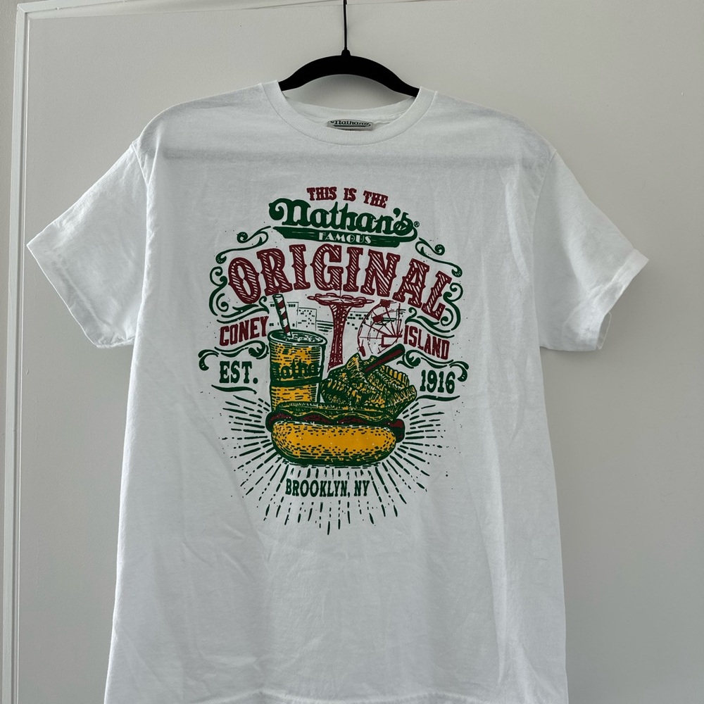 Nathan’s Original White Graphic T-Shirt